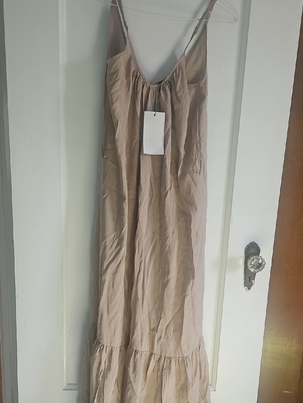 Zara Beige Slip Maxi Dress